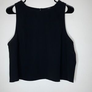 Sleeveless black blouse